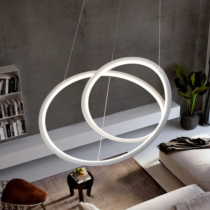 suspension moderne à led avec anneau doré pour décoration intérieure - Image 5