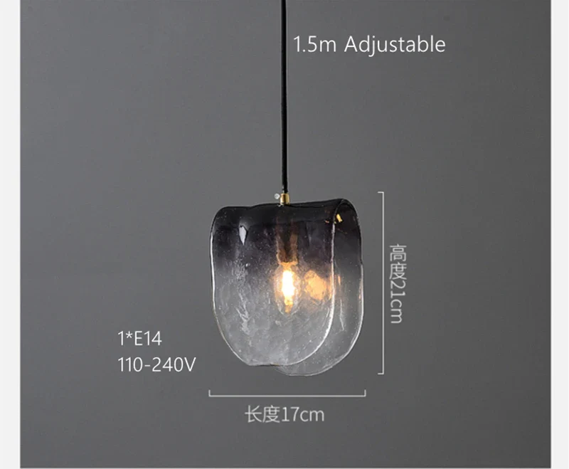 Suspension moderne avec abat-jour en verre cendré Melt - Image 3