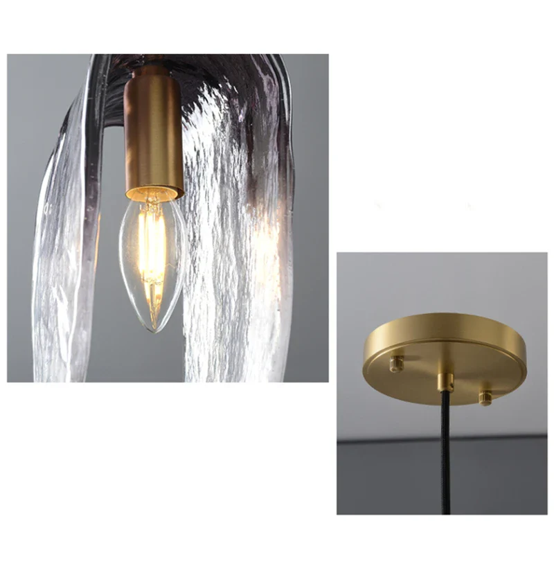 Suspension moderne avec abat-jour en verre cendré Melt - Image 7