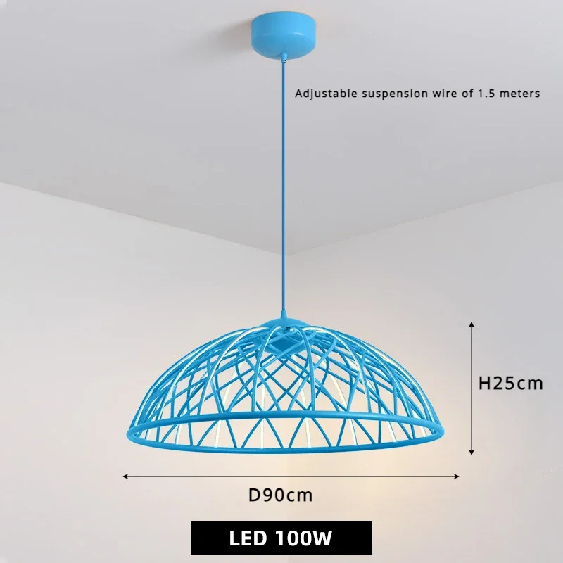 suspension moderne en corde tressée avec lumière led décorative - Image 6