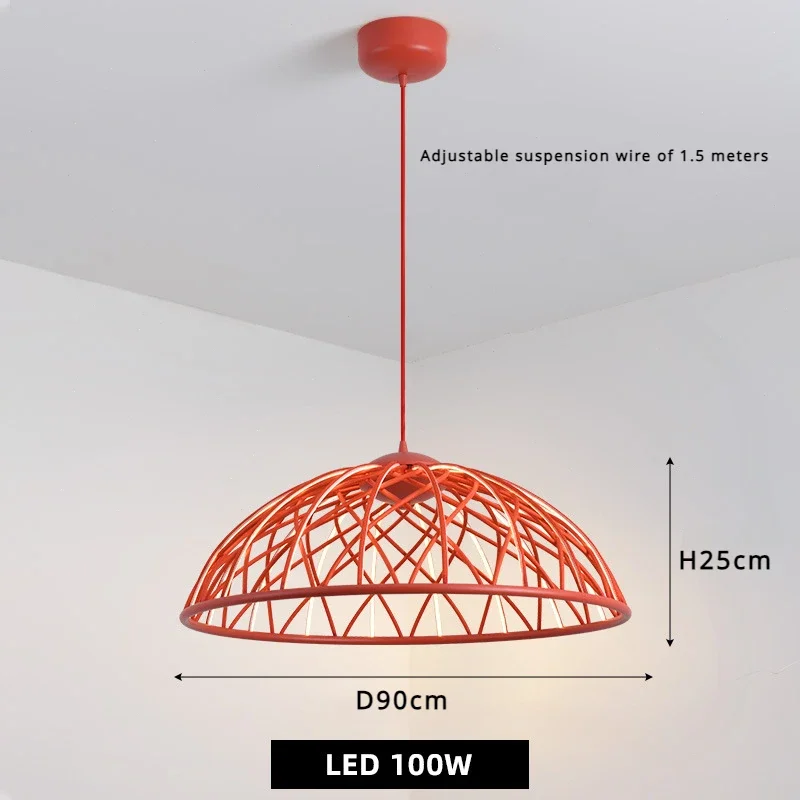 suspension moderne en corde tressée avec lumière led décorative - Image 7