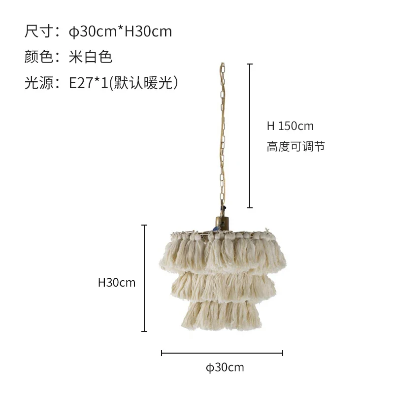 suspension moderne en coton avec pampilles design nordique artistique - Image 11