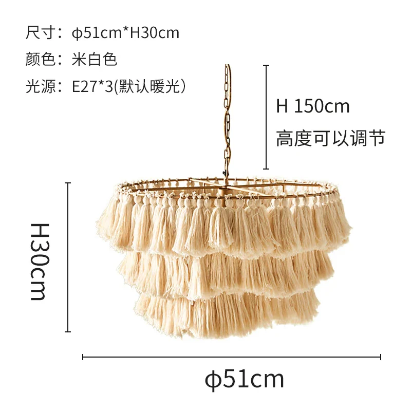 suspension moderne en coton avec pampilles design nordique artistique - Image 19