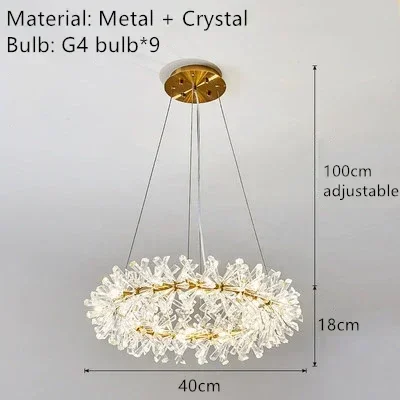 suspension moderne en cristal transparent pour décoration intérieure - Image 12