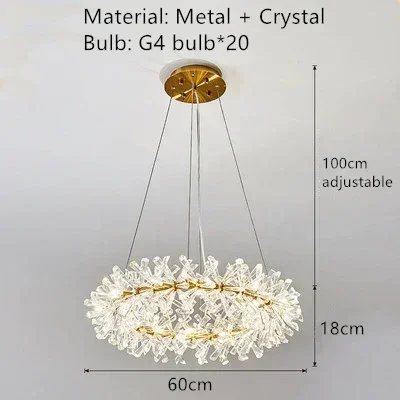 suspension moderne en cristal transparent pour décoration intérieure - Image 13