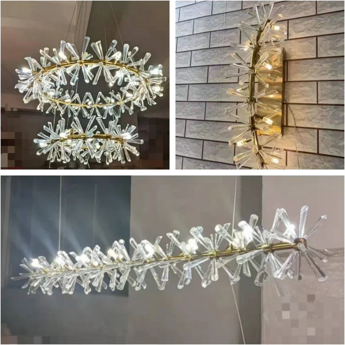 suspension moderne en cristal transparent pour décoration intérieure - Image 2