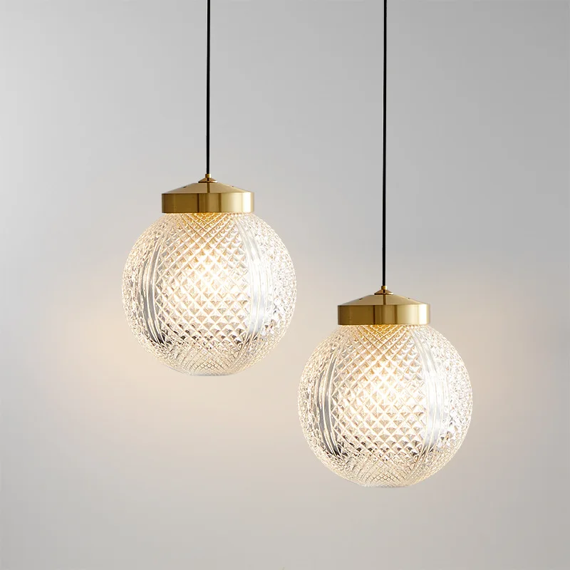 suspension moderne en cuivre avec cordon en verre transparent - Image 3