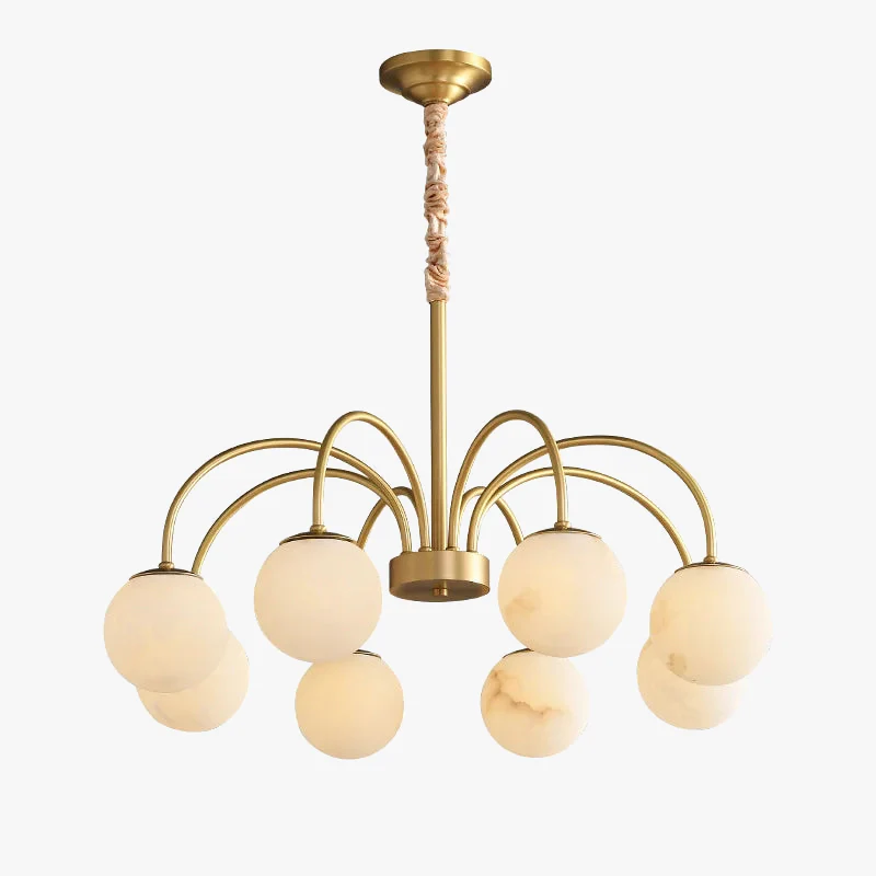 suspension moderne en cuivre et marbre naturel pour un éclairage luxueux - Image 5