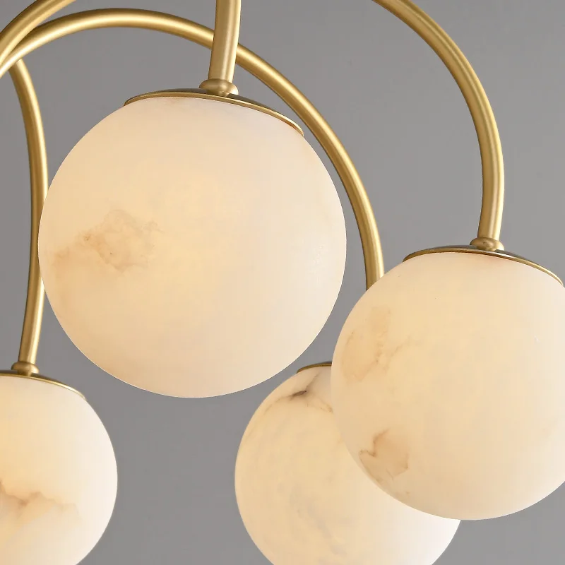 suspension moderne en cuivre et marbre naturel pour un éclairage luxueux - Image 6