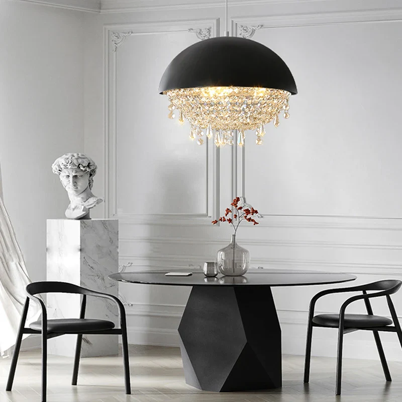suspension moderne en métal et cristal design unique pour éclairage intérieur - Image 5