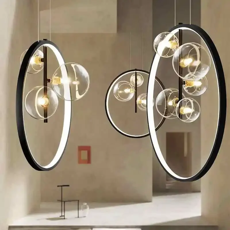 suspension moderne en verre à bulles pour restaurant et décoration intérieure - Image 2