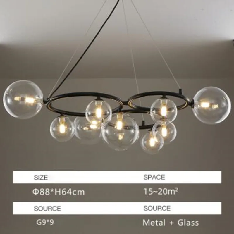 suspension moderne en verre avec ampoule incluse pour décoration intérieure - Image 10