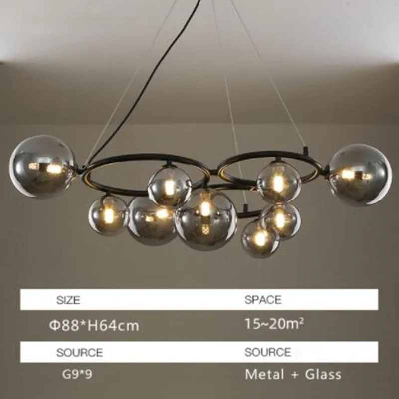 suspension moderne en verre avec ampoule incluse pour décoration intérieure - Image 11