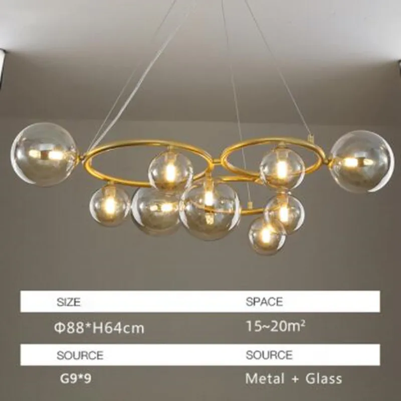 suspension moderne en verre avec ampoule incluse pour décoration intérieure - Image 12