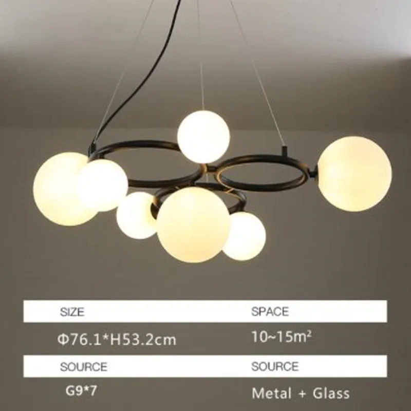 suspension moderne en verre avec ampoule incluse pour décoration intérieure - Image 14