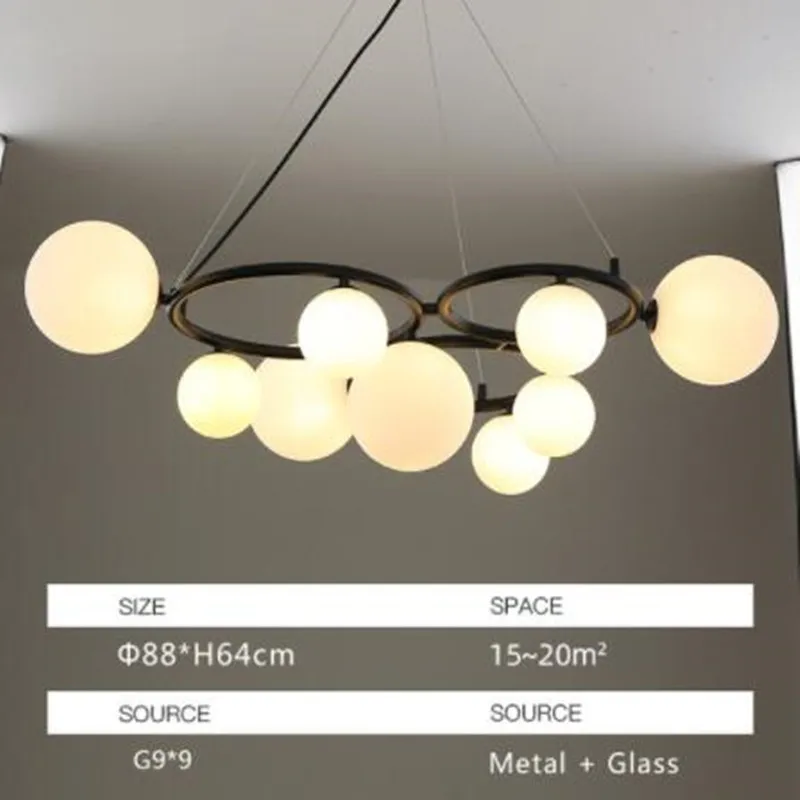 suspension moderne en verre avec ampoule incluse pour décoration intérieure - Image 15