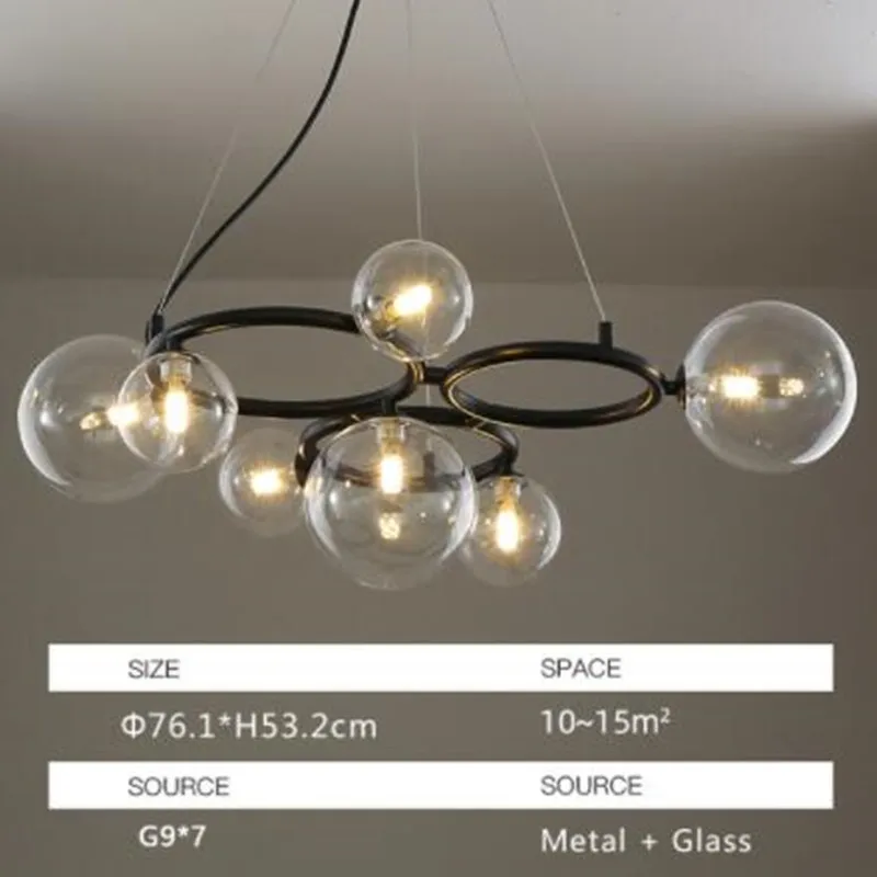 suspension moderne en verre avec ampoule incluse pour décoration intérieure - Image 16