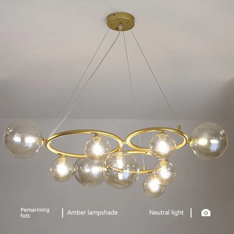 suspension moderne en verre avec ampoule incluse pour décoration intérieure - Image 2