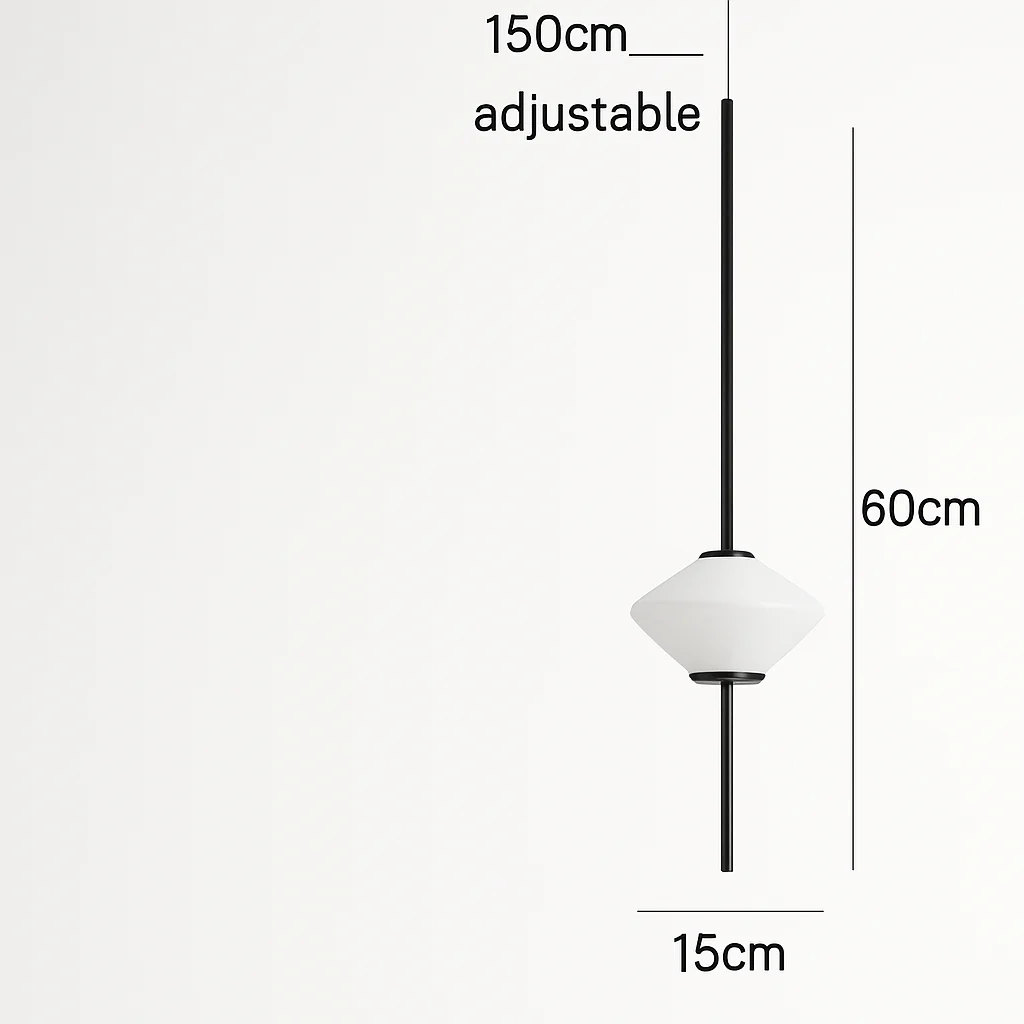 suspension moderne en verre avec fil métallique réglable - Image 7
