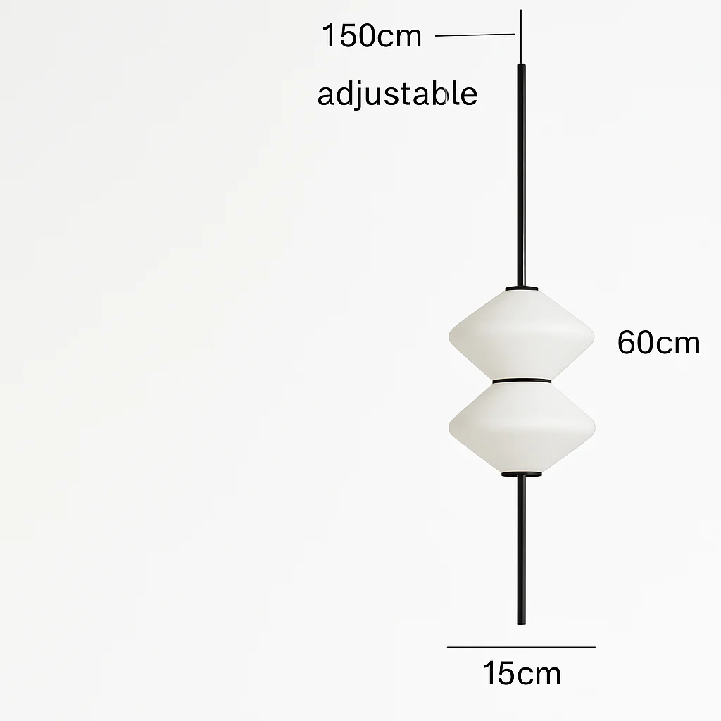 suspension moderne en verre avec fil métallique réglable - Image 9
