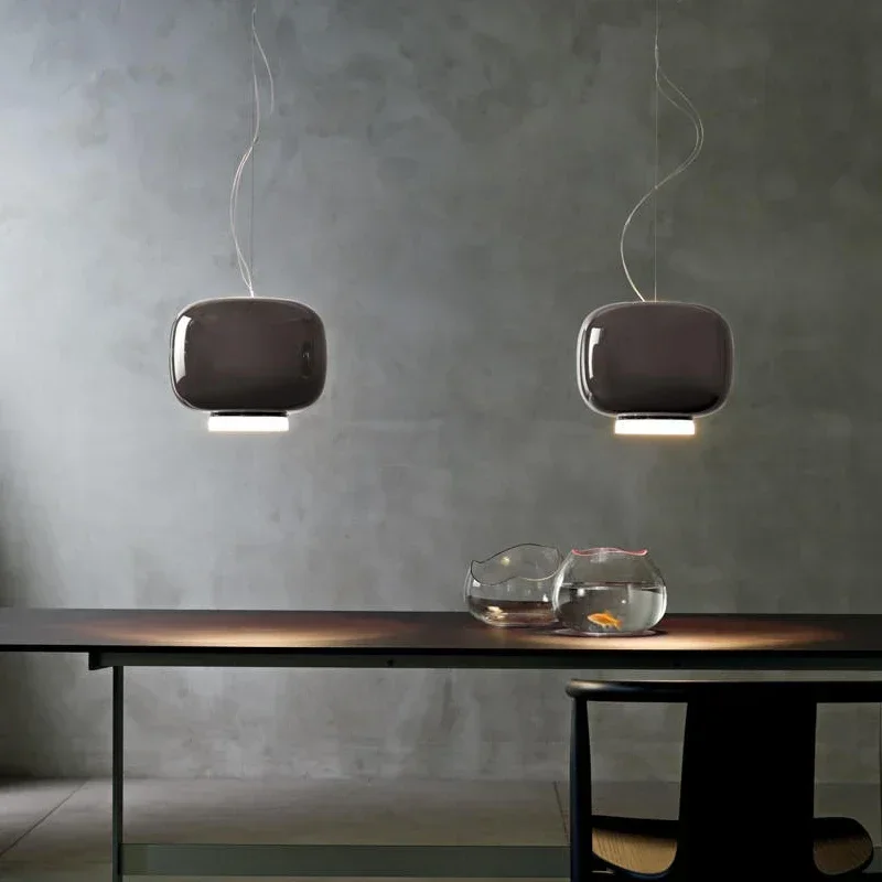 suspension moderne en verre design lumineux et coloré - Image 4