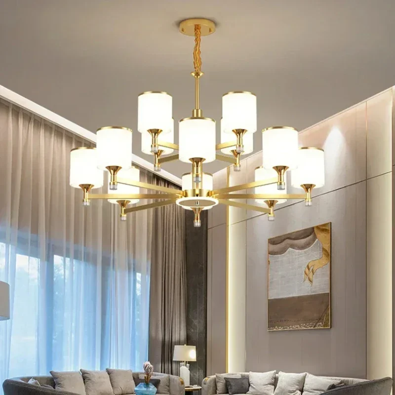 suspension moderne en verre doré et noir pour intérieur élégant - Image 4