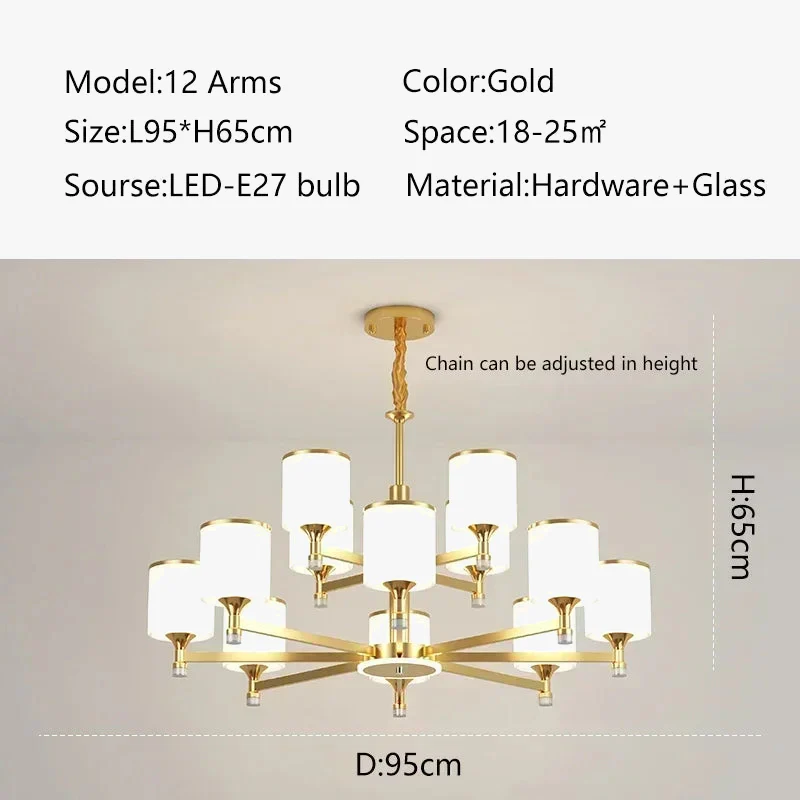 suspension moderne en verre doré et noir pour intérieur élégant - Image 9