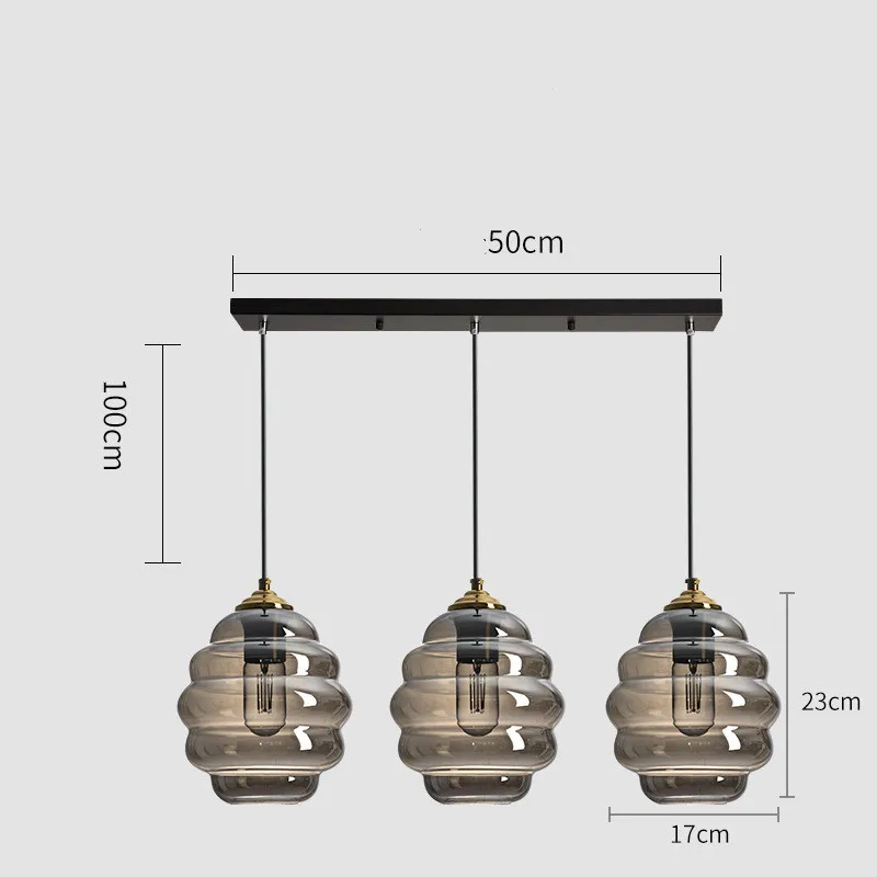 suspension moderne en verre teinté pour décoration intérieure - Image 21