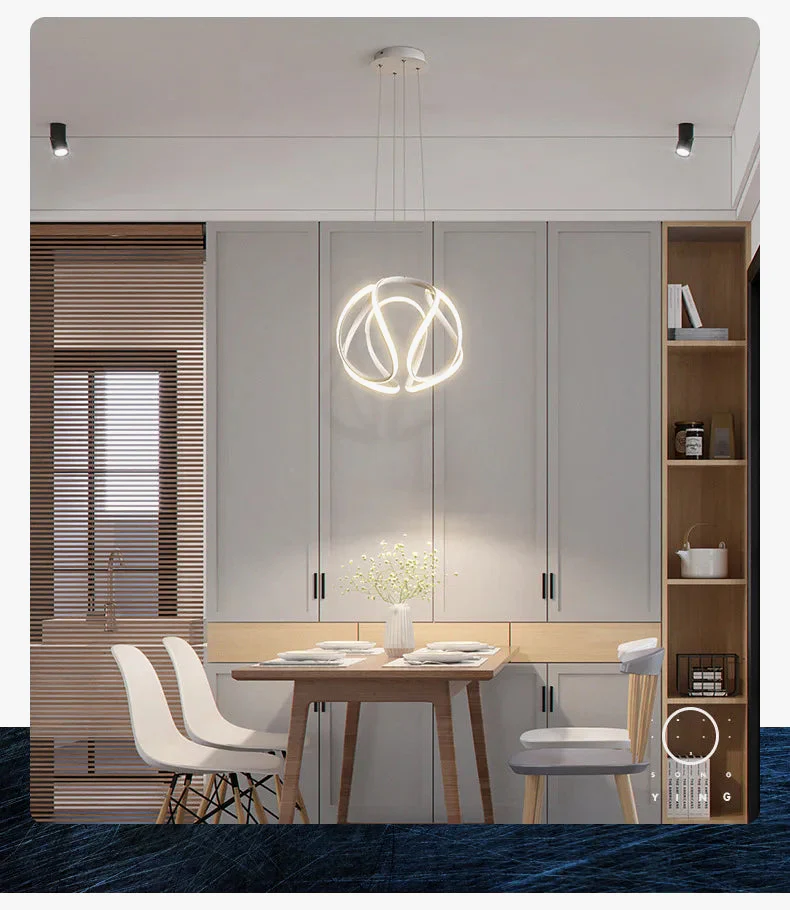suspension moderne nordique led torsadée lustre personnalisé ins luminaire - Image 4