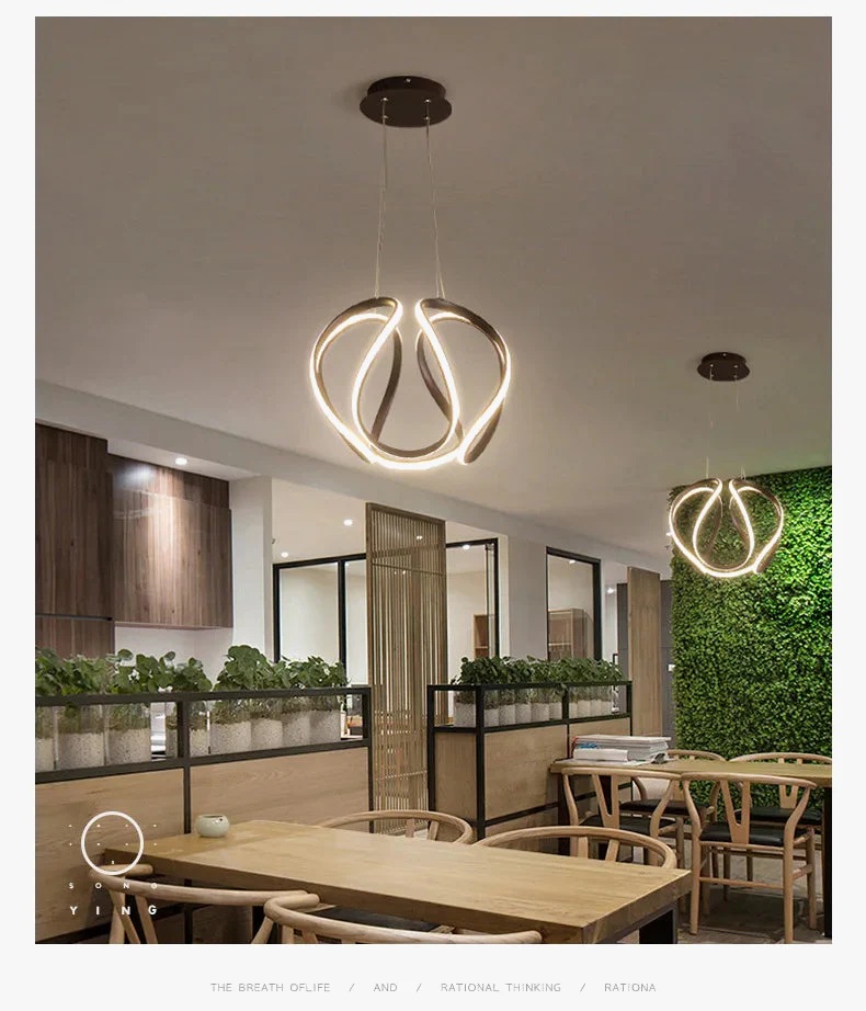 suspension moderne nordique led torsadée lustre personnalisé ins luminaire - Image 6