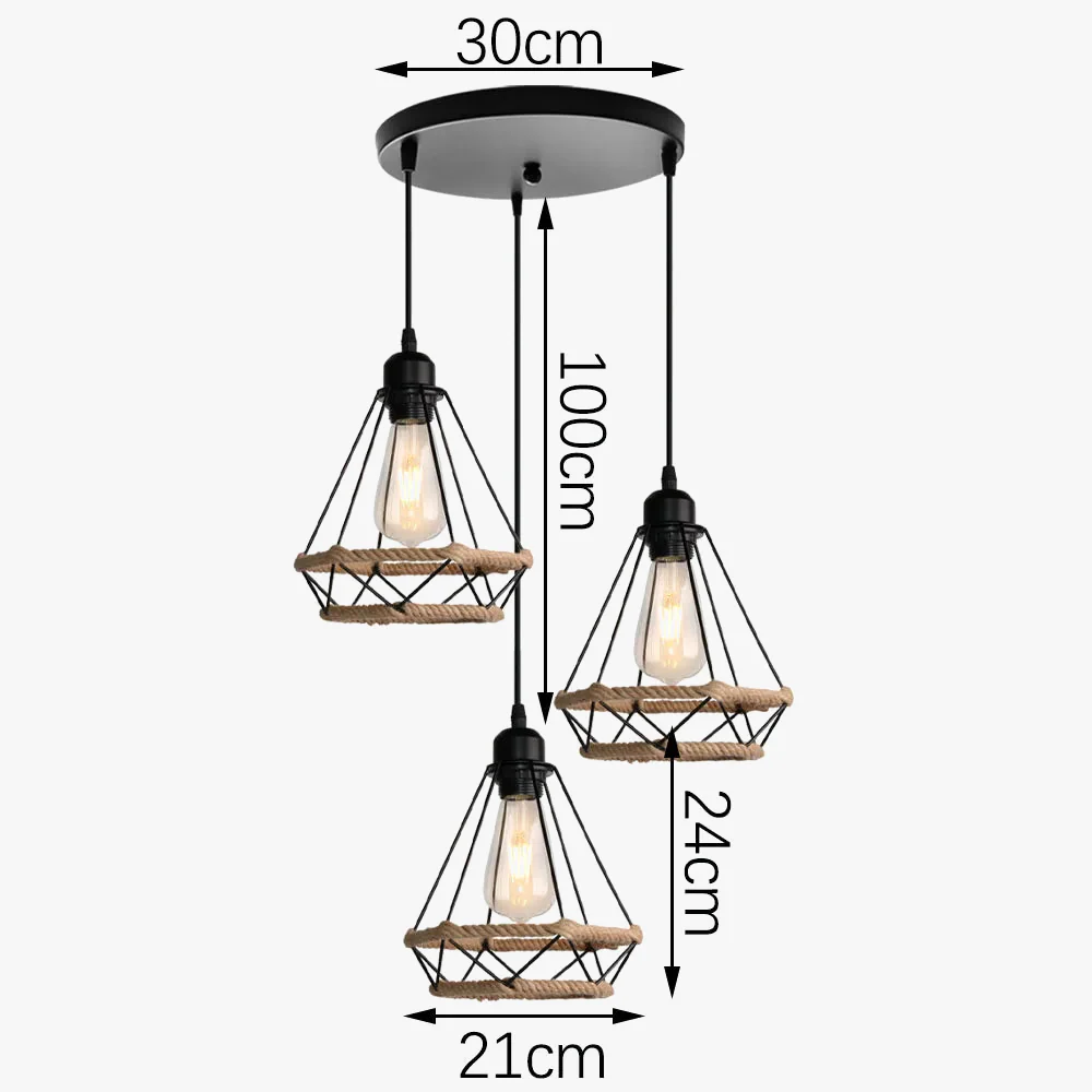 suspension moderne rétro industrielle en fer forgé pour éclairage intérieur - Image 7