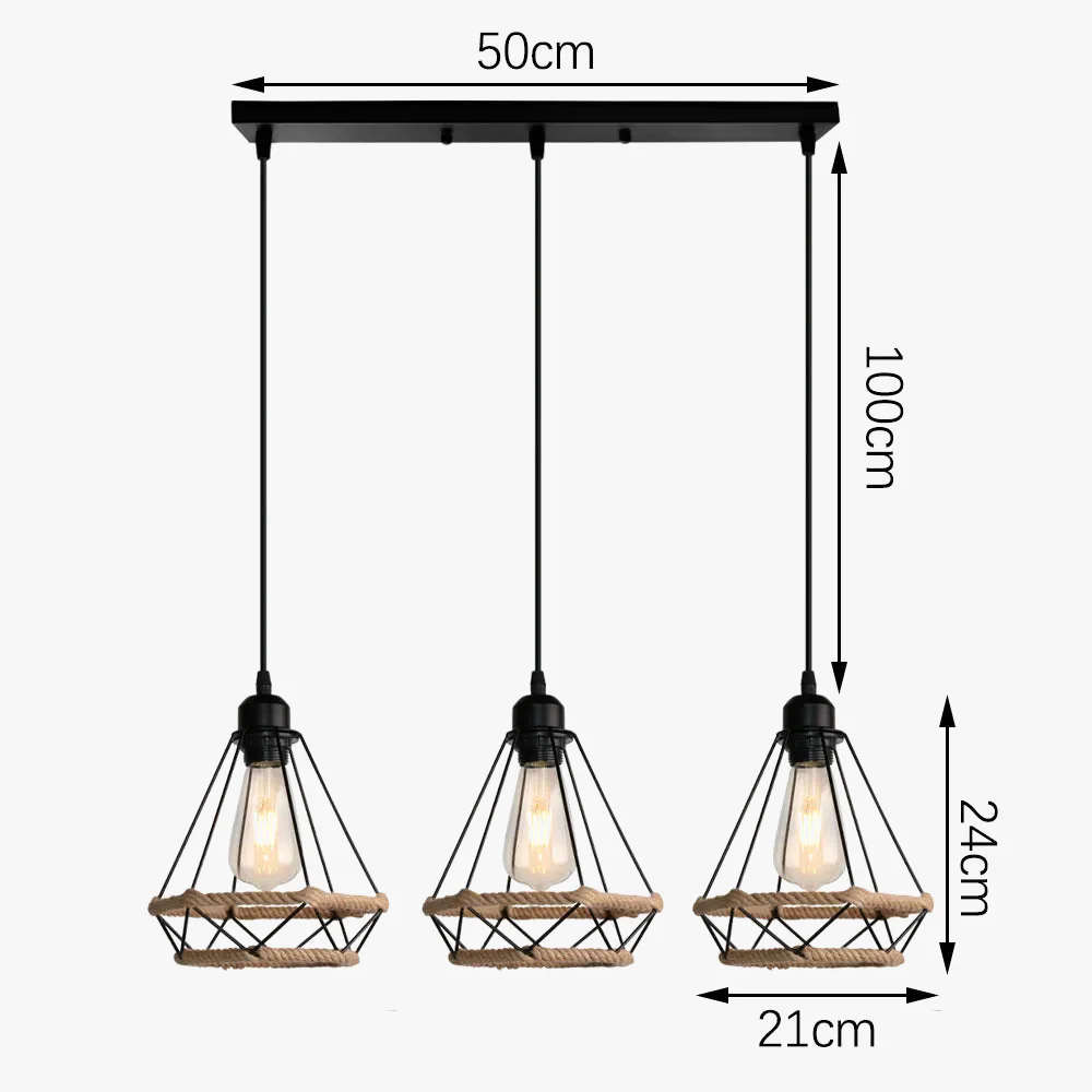 suspension moderne rétro industrielle en fer forgé pour éclairage intérieur - Image 8