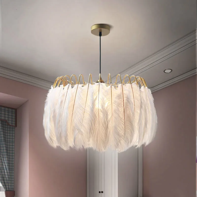 suspension moderne romantique en plumes pour décoration intérieure - Image 2