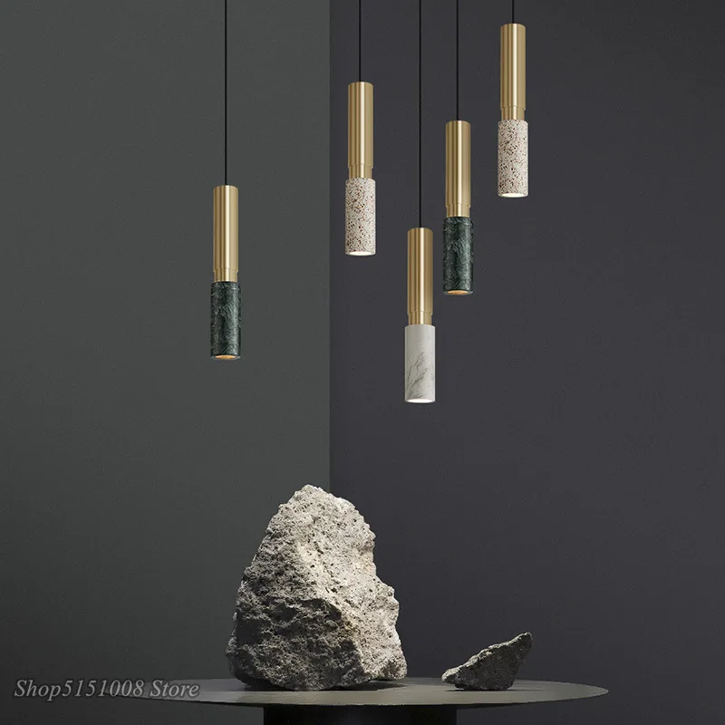 suspension moderne simple en marbre de style nordique ins - Image 3
