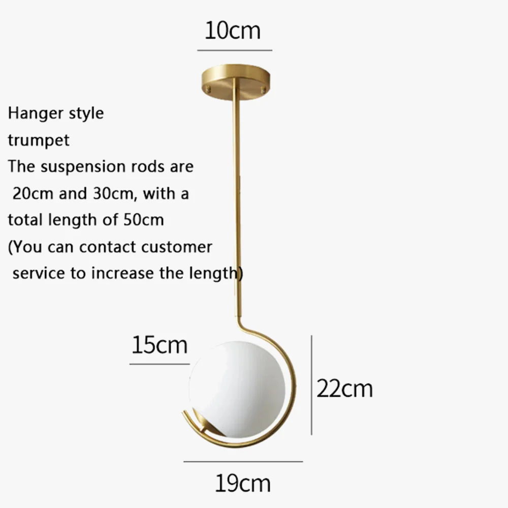 suspension nordique en métal et verre avec boule led décorative - Image 7