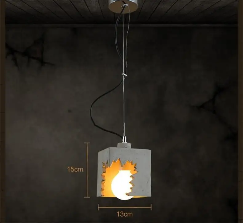 suspension rétro style loft lampe led en ciment pour restaurant et bar - Image 8