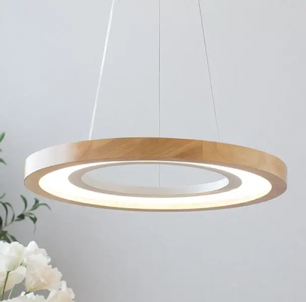 suspension ronde à led en bois pour éclairage commercial et industriel - Image 10