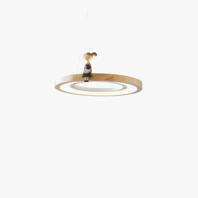 suspension ronde à led en bois pour éclairage commercial et industriel - Image 2