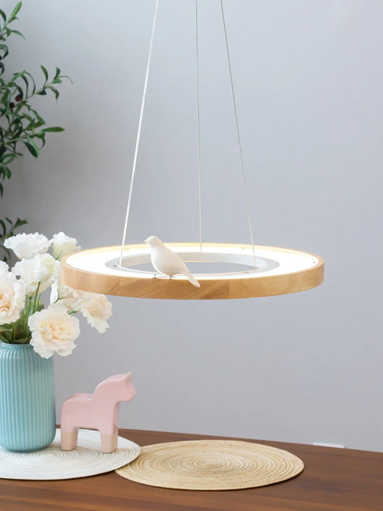 suspension ronde à led en bois pour éclairage commercial et industriel - Image 4