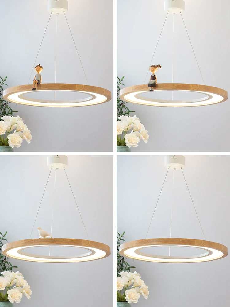 suspension ronde à led en bois pour éclairage commercial et industriel - Image 6