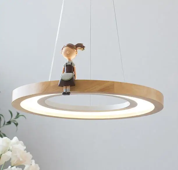 suspension ronde à led en bois pour éclairage commercial et industriel - Image 7