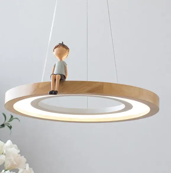 suspension ronde à led en bois pour éclairage commercial et industriel - Image 9