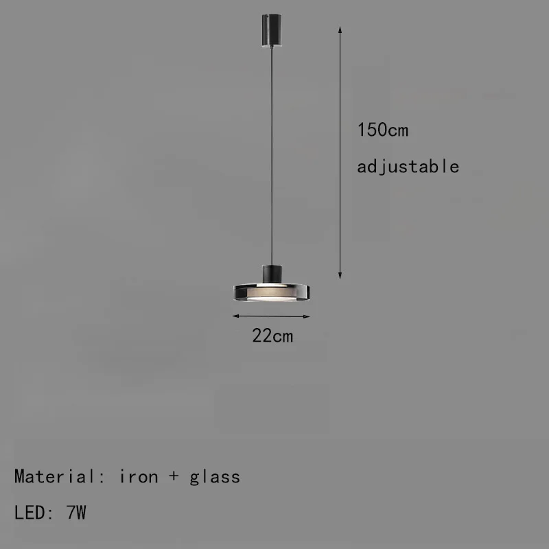 suspension ronde moderne en verre pour intérieur avec fil réglable - Image 7