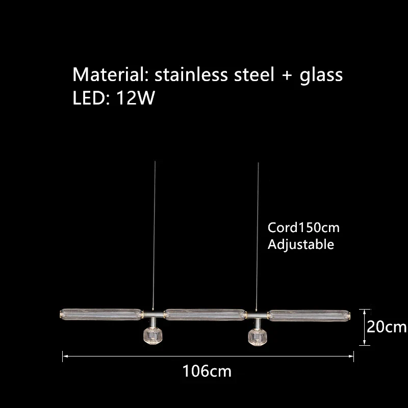 suspension tubes lumineux en verre transparent design nordique réglable - Image 10