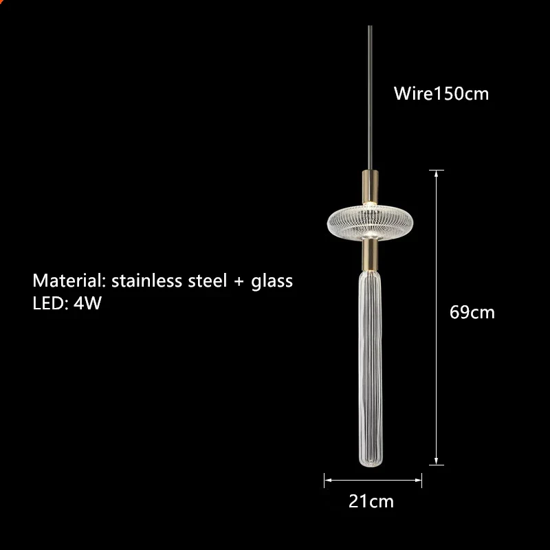 suspension tubes lumineux en verre transparent design nordique réglable - Image 13