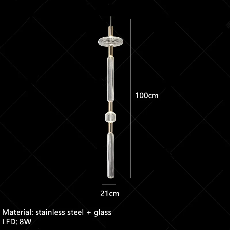 suspension tubes lumineux en verre transparent design nordique réglable - Image 14