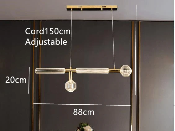 suspension tubes lumineux en verre transparent design nordique réglable - Image 18