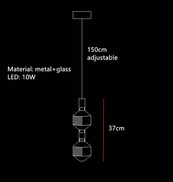 suspension tubes lumineux en verre transparent design nordique réglable - Image 19