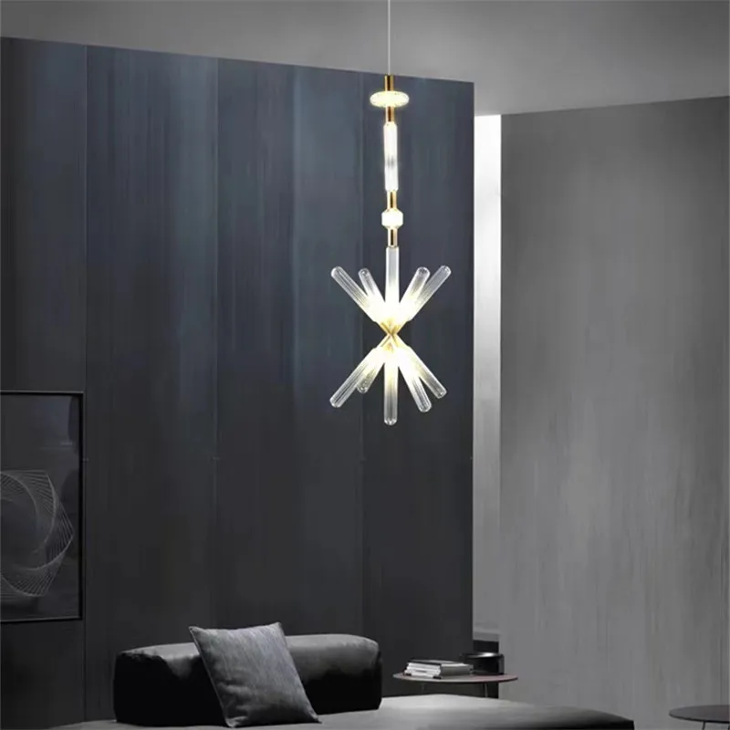 suspension tubes lumineux en verre transparent design nordique réglable - Image 4