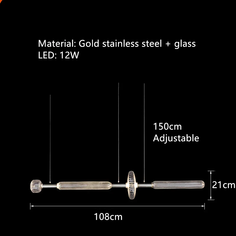 suspension tubes lumineux en verre transparent design nordique réglable - Image 9